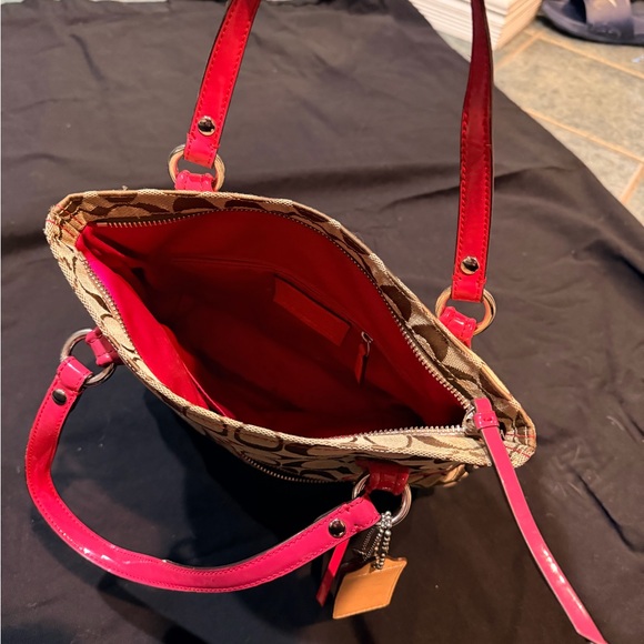 Coach Tan and Pink Purse - Picture 3 of 4